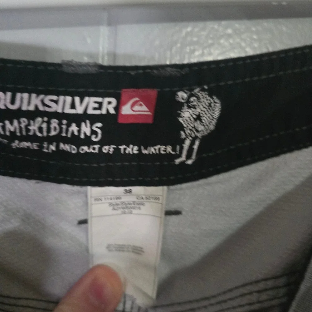 Quiksilver Amphibians Hybrid Shorts‎ Mens 38 Grey Grid Boardshorts AQYW103015